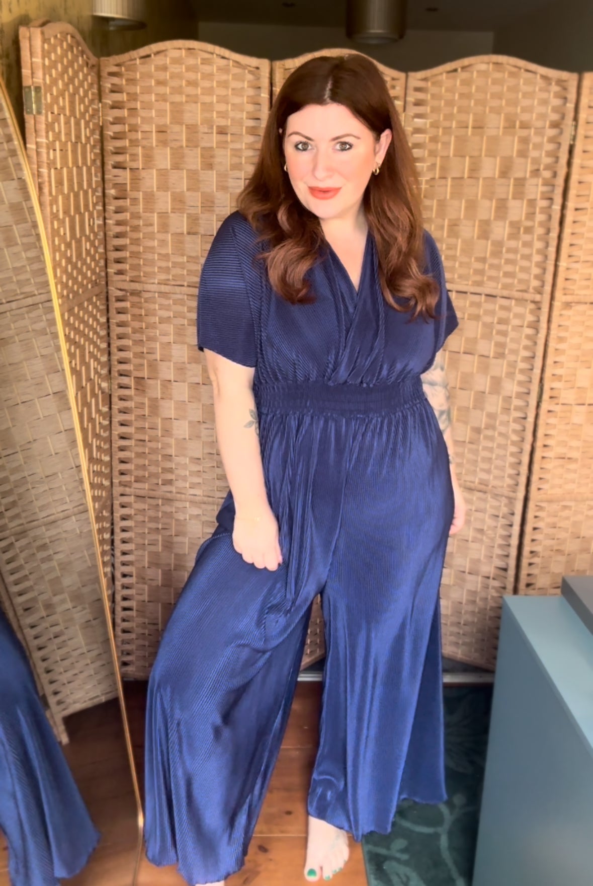 Loft navy jumpsuit online