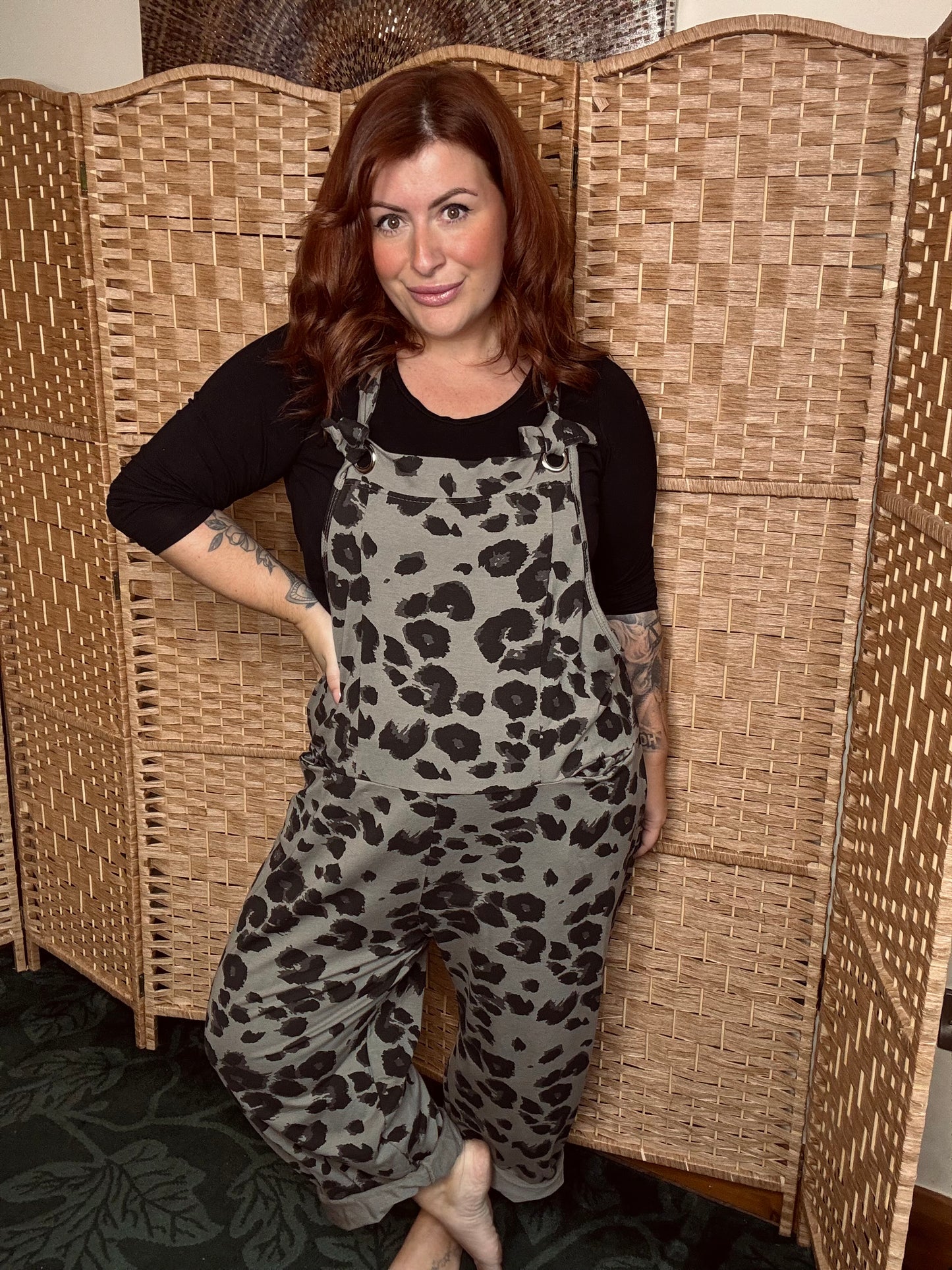 Leopard Slouchy Dungarees
