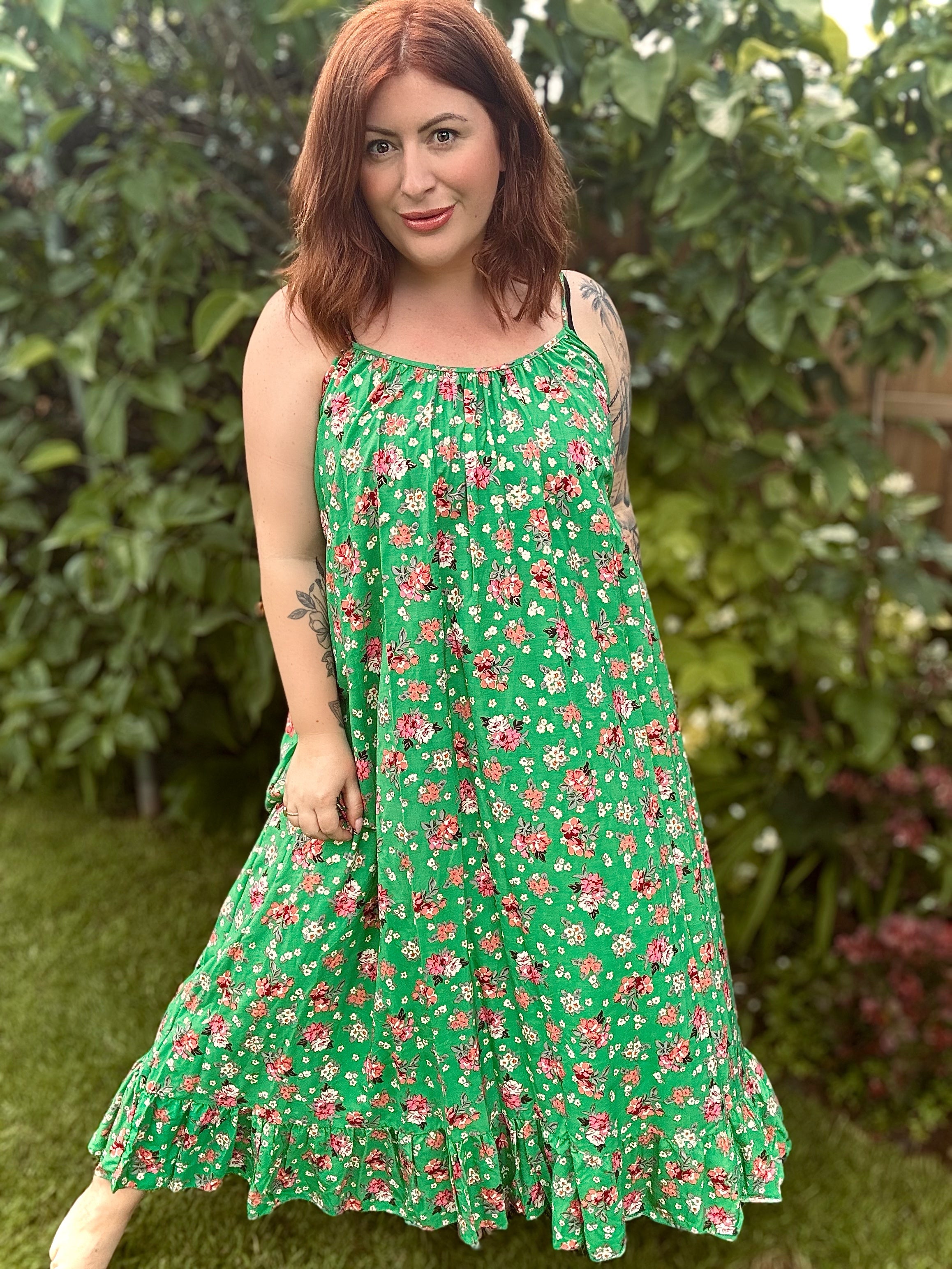 Loft green floral dress best sale